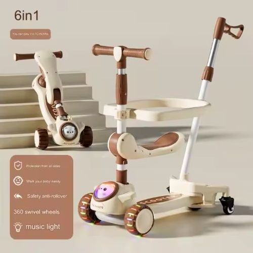 Multifunctional foldable children's scooter