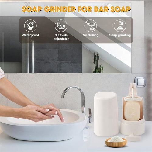 Solid wall-mounted manual soap liquid grinding dispenser for bathroom handwashing