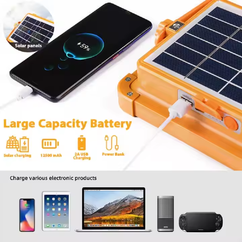 Portable Solar Flood Light with Power Bank