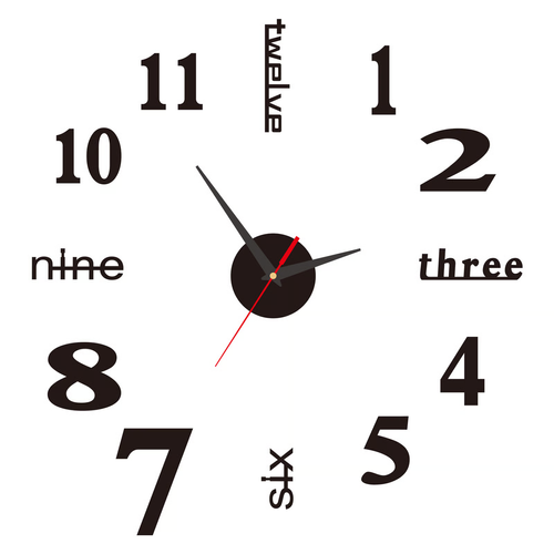 🔥 3D Wall Decal Decorative Clock