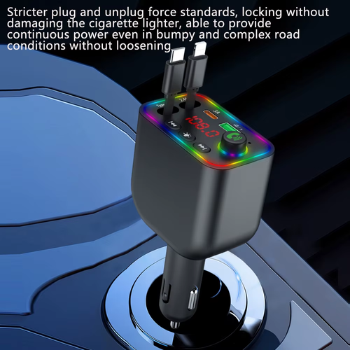 7 Colors Backlit Car MP3 Music Player Car Fast Charger
