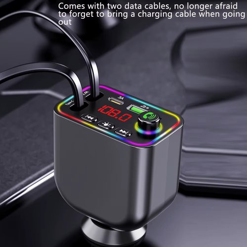 7 Colors Backlit Car MP3 Music Player Car Fast Charger