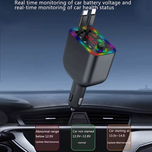 7 Colors Backlit Car MP3 Music Player Car Fast Charger