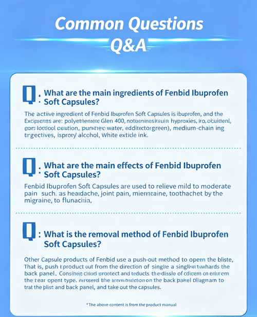 Fenbid Ibuprofen Soft Capsules (0.2g x 16) — Fever Reduction & Anti-inflammatory, Relieves Headaches, Toothaches, Joint Pain, and Menstrual Cramps