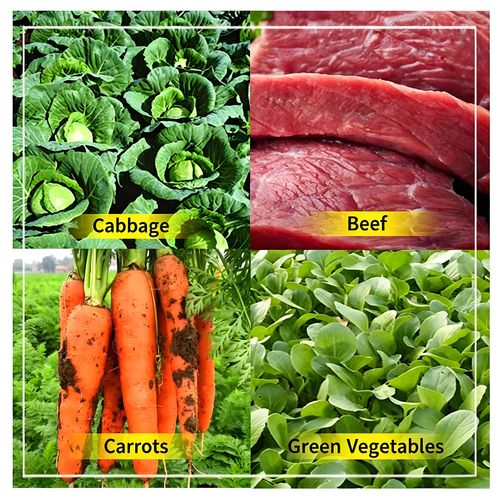 Dehydrated fresh beef mixed with dehydrated vegetables, bok choy, cabbage, ready-to-eat carrots, instant noodle companion, commercial combination(1kg)