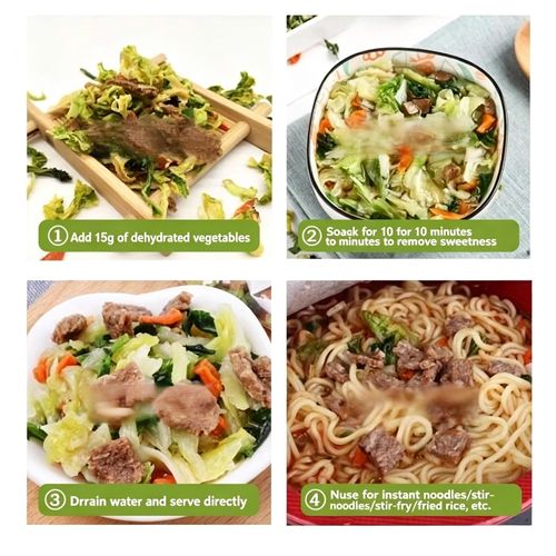 Dehydrated fresh beef mixed with dehydrated vegetables, bok choy, cabbage, ready-to-eat carrots, instant noodle companion, commercial combination(1kg)