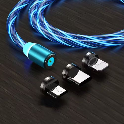 Cabo de dados USB magnético iluminado 3 em 1