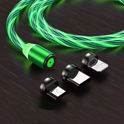 Cabo de dados USB magnético iluminado 3 em 1
