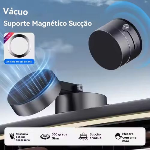 Suporte magnético portátil para telemóvel no automóvel, com rotação de 360 ​​graus e retrátil.