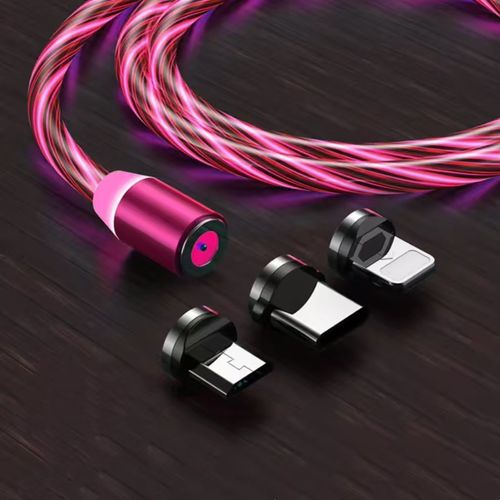 Cabo de dados USB magnético iluminado 3 em 1