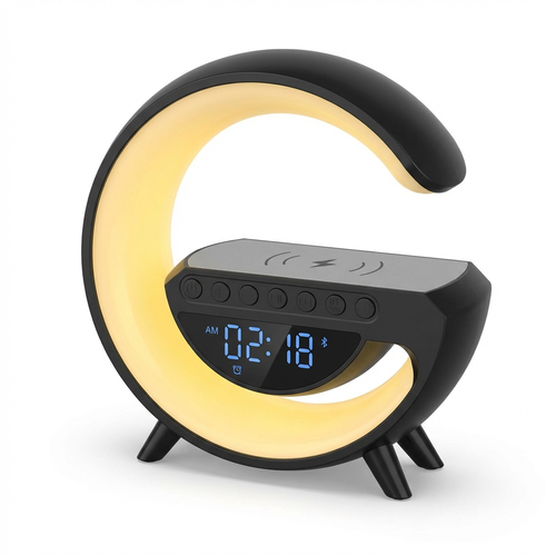 2026 Multifunctional G-Shaped Bluetooth Speaker, Wireless Charger, Lamp, and Alarm Clock Smart Business Gift Set with Digital Display Coffee Mug and Night Light Gift Box