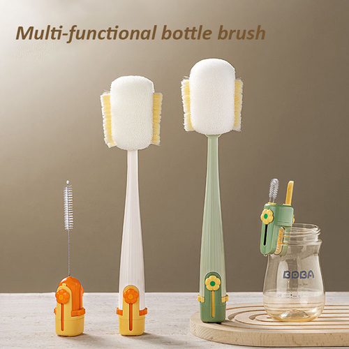 5-in-1 Multifunctional Cup Brush, Cleaning Brush, PP Sponge, Long-Handled Dish Brush, Glass Cup and Baby Bottle Brush, New Style Household Kitchen Thermos Cup Brush