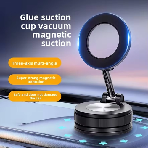 Upgraded Portable 360-Degree Adjustable Flexible Plastic Vacuum Suction Magnetic Alloy Car Phone Mount
