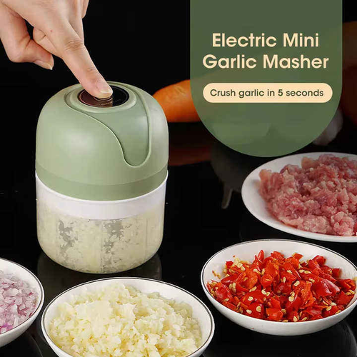 Mini Electric Vegetable Chopper, Garlic Crusher, USB-Rechargeable Ginger Juicer, Household Automatic Meat Grinder, Food Processor, Kitchen Gadget