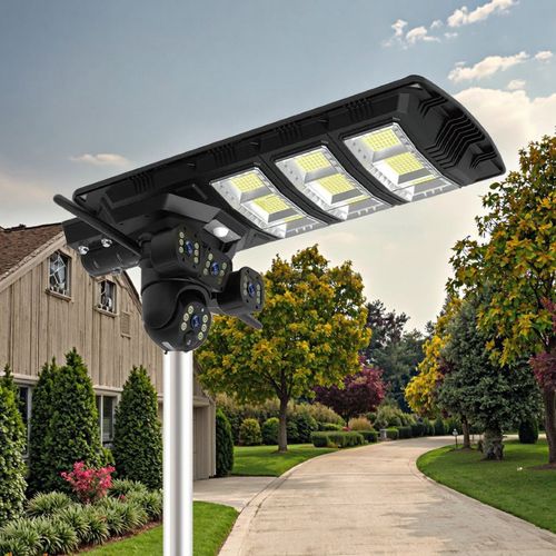 2.8-inch CMOS Wireless WiFi 4G Network 3-inch Dome Camera Wireless Solar Street Light, Waterproof and Dustproof