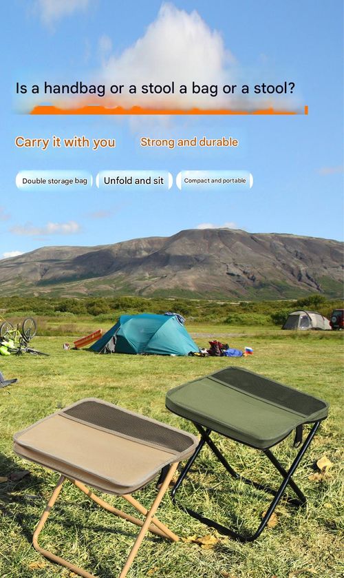 Outdoor folding chair and handbag combo, simple and portable camping gear, backpack-style pencil case stool