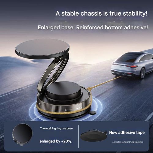 2025 Upgraded Car Phone Holder with Vacuum Suction Cup and Magnetic Application
