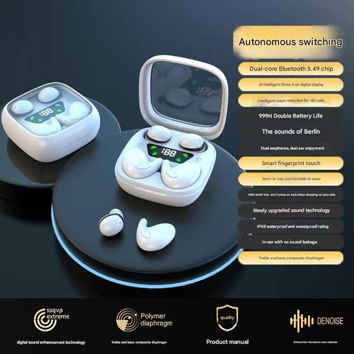 2-in-1 dual earphones, wireless Bluetooth earphones, mini, ultra-small, long battery life, unisex.