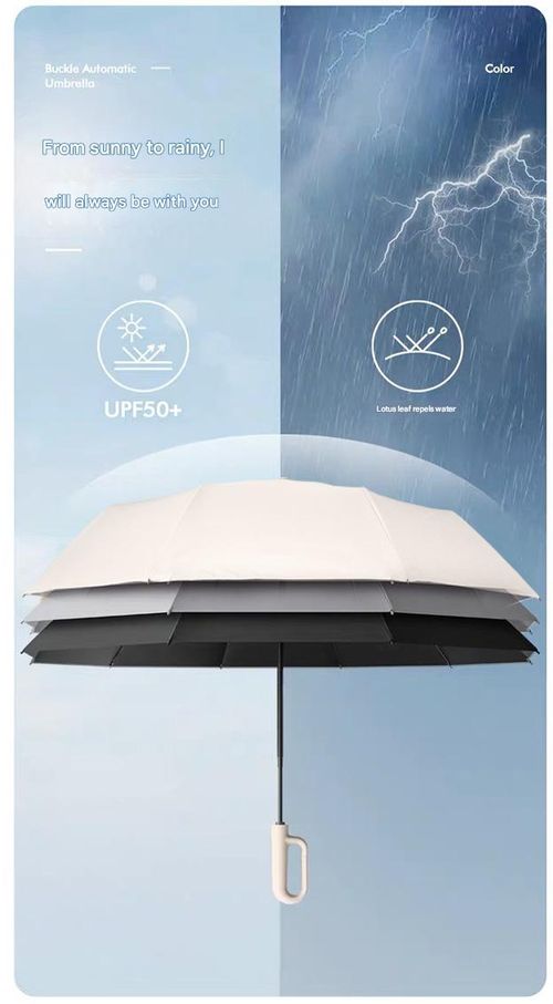 Buckle umbrella automatic large oversized umbrella folding high-end men's umbrella sunny and rainy dual-use women's backpack umbrella