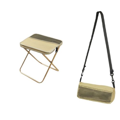Outdoor folding chair and handbag combo, simple and portable camping gear, backpack-style pencil case stool