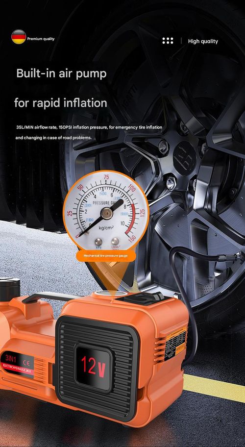 12V Vehicle Hydraulic Jack Off-Road Version, Air Pump, Tire Changer (3-in-1)