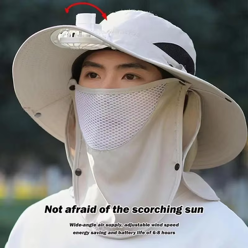 🎣⛰️Rechargeable Fan Mask Fisherman's Hat