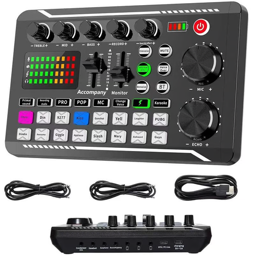 Live Sound Card with DJ Mixer Effects & Voice Changer 8
