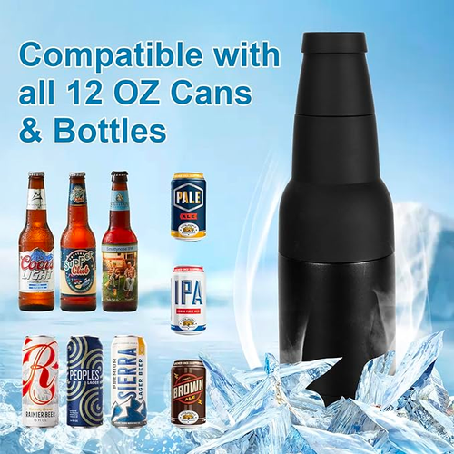 Beer Bottle and Can Cooler with Beer Opener