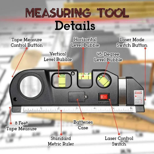 📏📍Multipurpose Level 4 In 1 Laser Measuring Tool