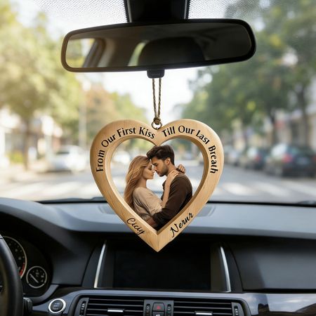 From our first kiss to the last moment of our lives—Custom-made couple photo car ornament
