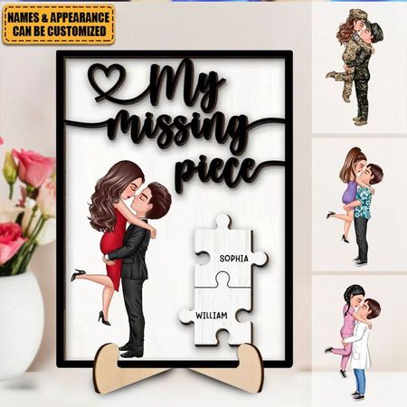 My Missing Piece - Personalized 2-Layer Wooden Plaque