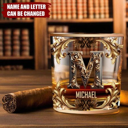 Sip Your Letter Libations - Personalized Whiskey Glass