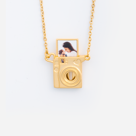 Personalised Camera Locket Necklace with Photo for Her