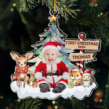 Baby Photo Acrylic Family Personalized Custom Christmas Gift Ornaments