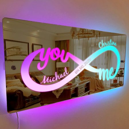 Personalised Name Mirror, Infinite Love Gifts for Couples