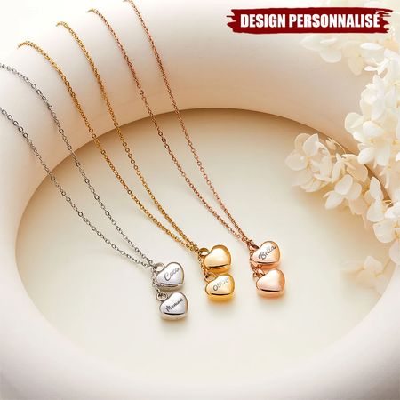 Personalized Heart Ash Holder Necklace - Engraved Memorial Jewelry with Name