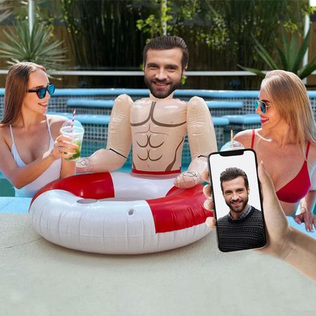Custom Photo Bachelor Party Pool Float - Swim Ring