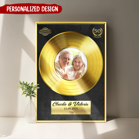 Personalized Couple Golden Wedding Record Poster