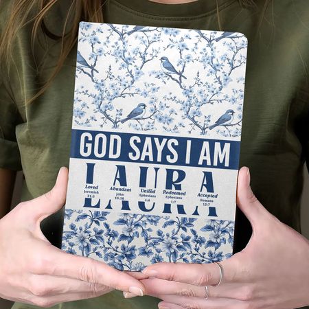 God Says I Am | Personalized Leather Cover Notebook
