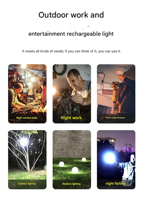 1.5-Mode Dimmable Football Light with 800mAh Battery, Solar USB Rechargeable Waterproof Lamp for Camping Night Market Wall Mount