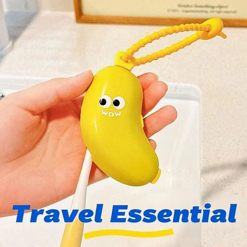 1.Light Luxury Creative Toothbrush Accessories Set - Personalized Travel Case, Banana-shaped Dust Cover & Toothpaste Box (Fashion & Versatile)