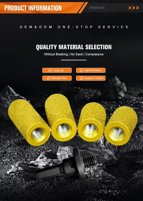 1.30mm Cylindrical Round Edge Grinding Head - Angle Grinder Tool for Quartz Stone Tile Countertop Backsplash Trimming