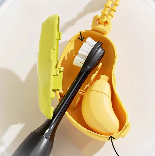 1.Light Luxury Creative Toothbrush Accessories Set - Personalized Travel Case, Banana-shaped Dust Cover & Toothpaste Box (Fashion & Versatile)