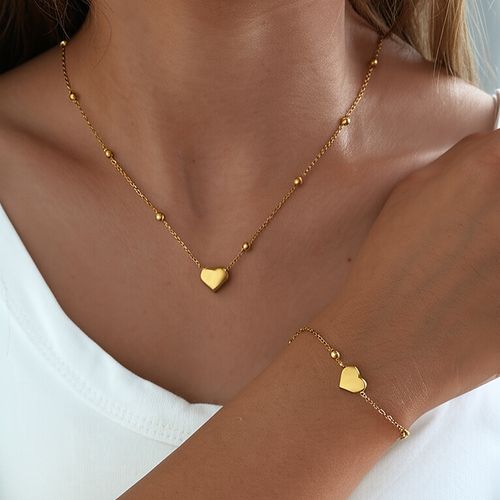 Minimalist Heart Alloy Necklace for Women - Unique Design Collarbone Chain | New Arrival Pendant Necklace