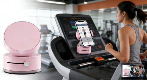 New Pink Alloy Car Phone Holder - Creative Personalized Dual-Sided Magnetic Vacuum Suction Mount, Hands-Free & Compatible with All Phones (Light Luxury Style)