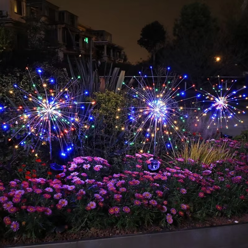 High-Quality Solar Firework Garden Lamp Waterproof Villa Decor Light with Front Porch Motion Sensor Ground-Inserted Lawn Night Light