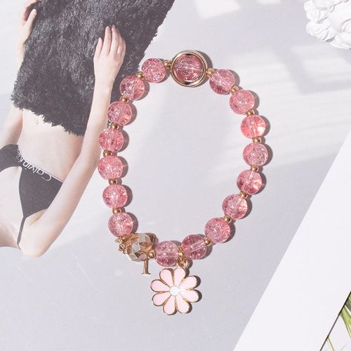 Creative & Personalized Floral Butterfly Bracelet for INS - Glass Material, Light Luxury Style, Fashionable & Versatile