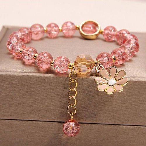 Creative & Personalized Floral Butterfly Bracelet for INS - Glass Material, Light Luxury Style, Fashionable & Versatile
