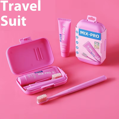1.New Creative Personalized Travel Oral Care Set - Foldable Spiral Soft-bristled Toothbrush, Light Luxury & Universal Style