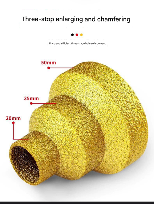 New Arrival Brazed Step Drill Bit Multi Function Diamond Chamfering and Edge Trimming Tool for Tile Stone Drilling Angle Grinder Compatible